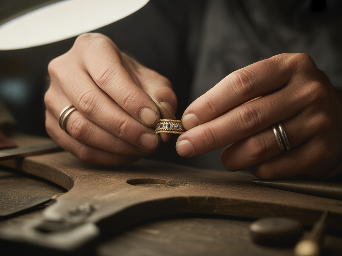 Craftsman working on jewellery